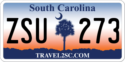 SC license plate ZSU273