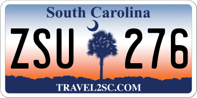 SC license plate ZSU276