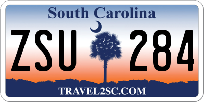 SC license plate ZSU284
