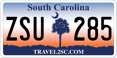 SC license plate ZSU285
