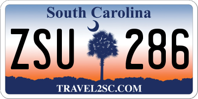 SC license plate ZSU286
