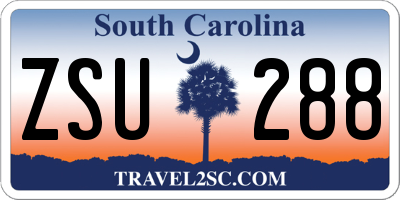 SC license plate ZSU288
