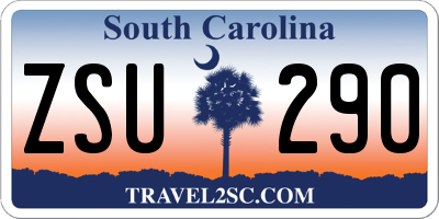 SC license plate ZSU290