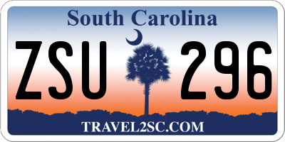 SC license plate ZSU296