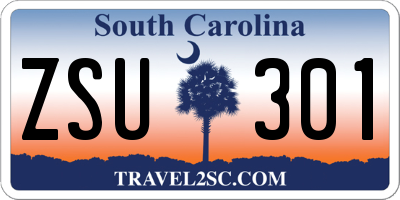 SC license plate ZSU301