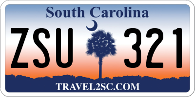 SC license plate ZSU321