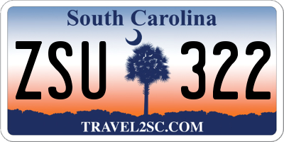 SC license plate ZSU322