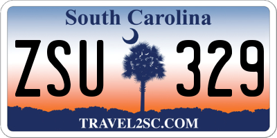 SC license plate ZSU329