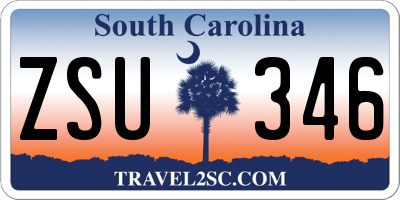 SC license plate ZSU346