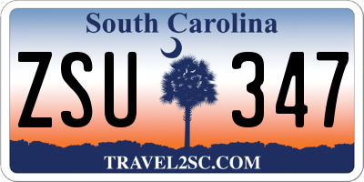 SC license plate ZSU347