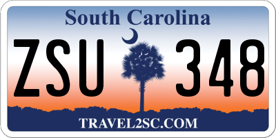 SC license plate ZSU348