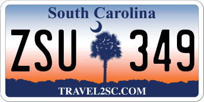 SC license plate ZSU349