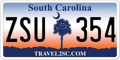 SC license plate ZSU354