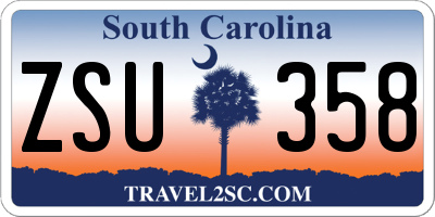 SC license plate ZSU358