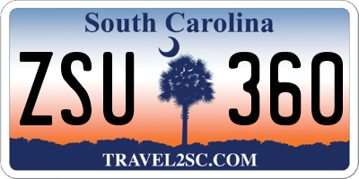 SC license plate ZSU360