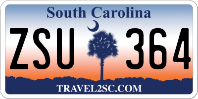 SC license plate ZSU364