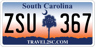 SC license plate ZSU367