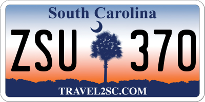 SC license plate ZSU370