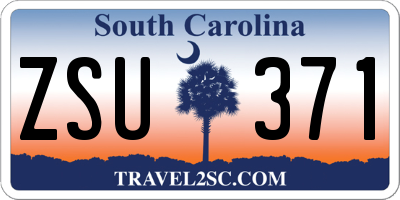 SC license plate ZSU371