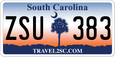 SC license plate ZSU383