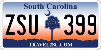 SC license plate ZSU399