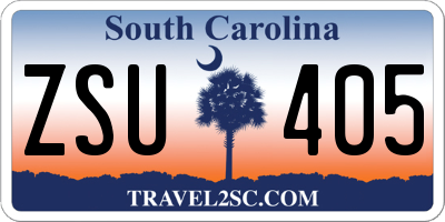 SC license plate ZSU405