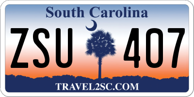 SC license plate ZSU407