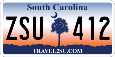 SC license plate ZSU412