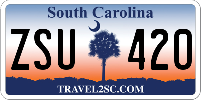 SC license plate ZSU420