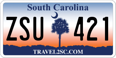 SC license plate ZSU421