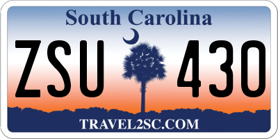 SC license plate ZSU430