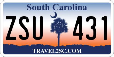 SC license plate ZSU431