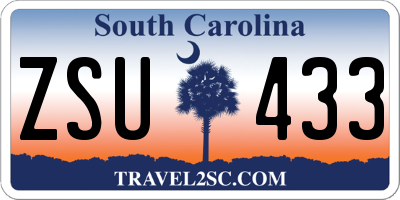 SC license plate ZSU433