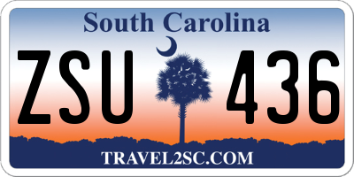 SC license plate ZSU436