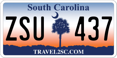 SC license plate ZSU437