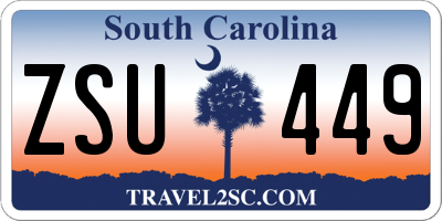 SC license plate ZSU449