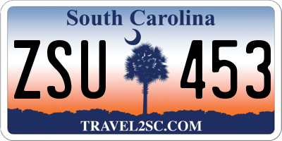 SC license plate ZSU453