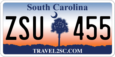 SC license plate ZSU455