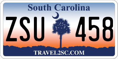 SC license plate ZSU458