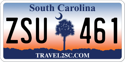 SC license plate ZSU461