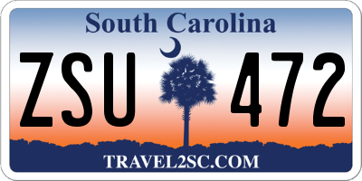 SC license plate ZSU472