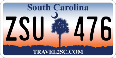 SC license plate ZSU476