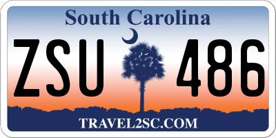 SC license plate ZSU486