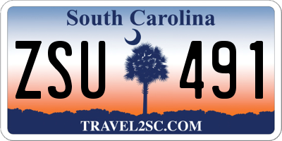 SC license plate ZSU491