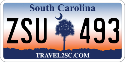SC license plate ZSU493
