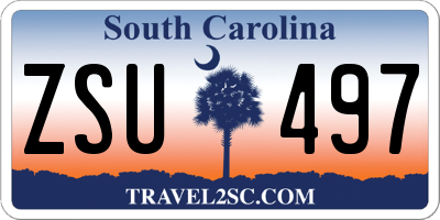 SC license plate ZSU497
