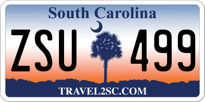 SC license plate ZSU499