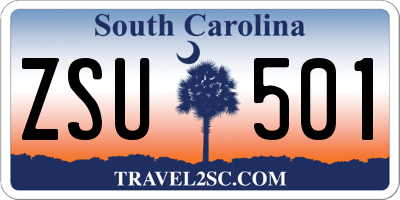 SC license plate ZSU501