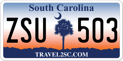 SC license plate ZSU503