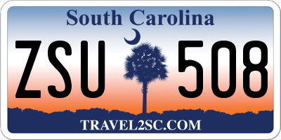 SC license plate ZSU508